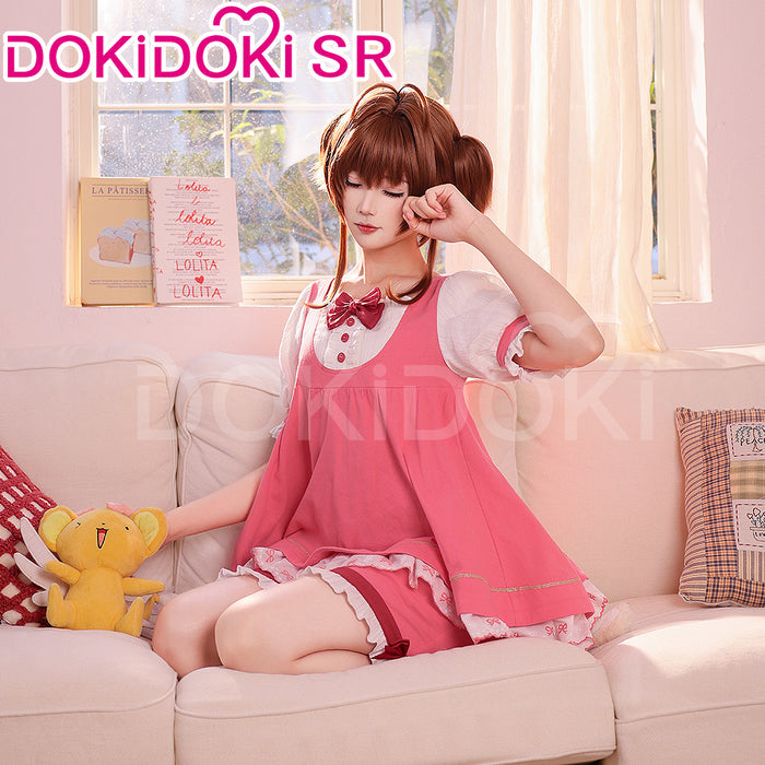 DokiDoki-SR Anime Card Captor Sakura Cosplay Kinomoto Sakura Costume Pink Pajamas / Nightgown Dress Summer Wear