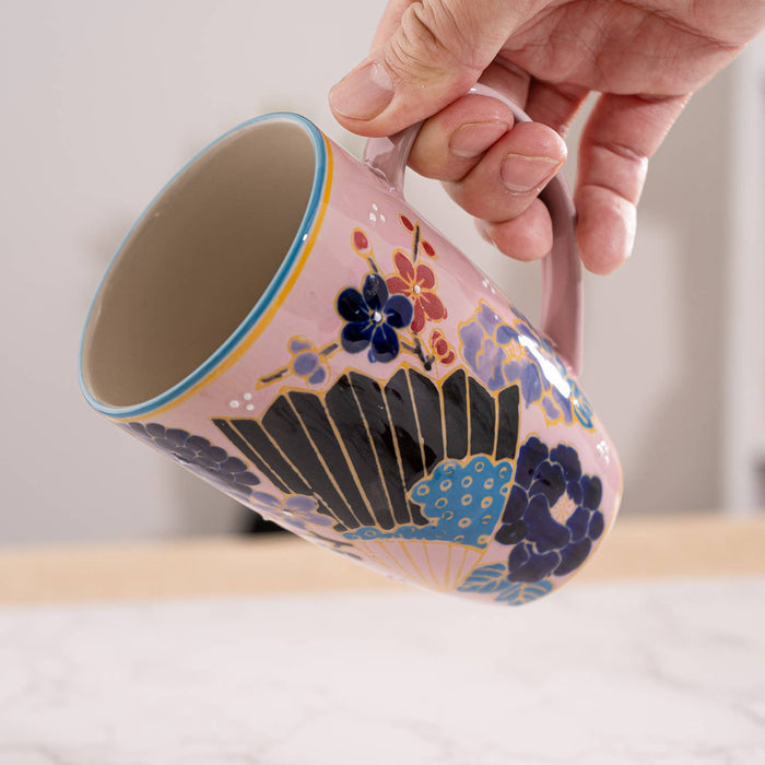 Festival Fan Design 15oz Tea Mugs with Lid and Infuser