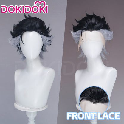 【Front Lace】DokiDoki Anime GACHIAKUTA Cosplay Zodyl Typhon Wig Short Blak Gery Hair