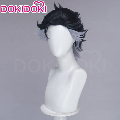 【Front Lace】DokiDoki Anime GACHIAKUTA Cosplay Zodyl Typhon Wig Short Blak Gery Hair