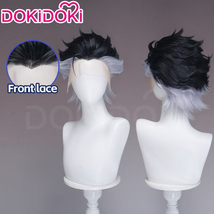【Front Lace】DokiDoki Anime GACHIAKUTA Cosplay Zodyl Typhon Wig Short Blak Gery Hair