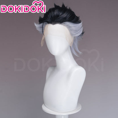 【Front Lace】DokiDoki Anime GACHIAKUTA Cosplay Zodyl Typhon Wig Short Blak Gery Hair