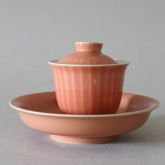 Gaiwan Set with 2 Cups, Coral