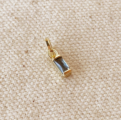 Gold Filled Baguette Birthstone Charms Gold Filled Baguette Birthstone Charms Necklaces