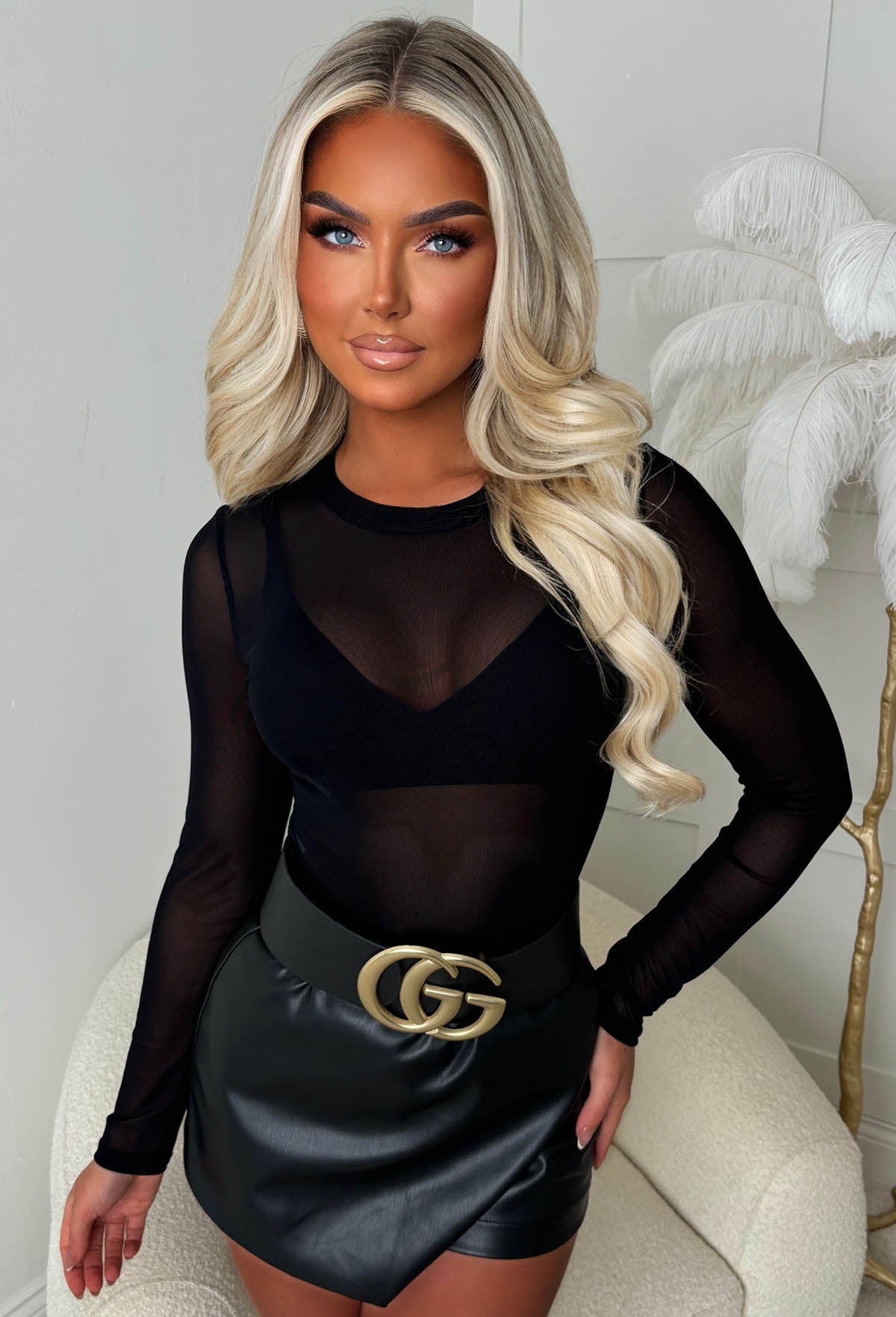Hard To Miss Black Sheer Mesh Bodysuit