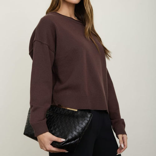 Haven Boat Neck Raw Edge Knit Sweater Haven Boat Neck Raw Edge Knit Sweater | Women's Knit Pullover Tops