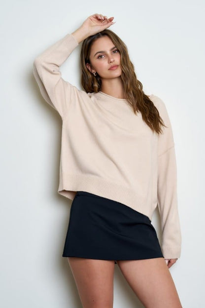 Haven Boat Neck Raw Edge Knit Sweater Haven Boat Neck Raw Edge Knit Sweater | Women's Knit Pullover Tops