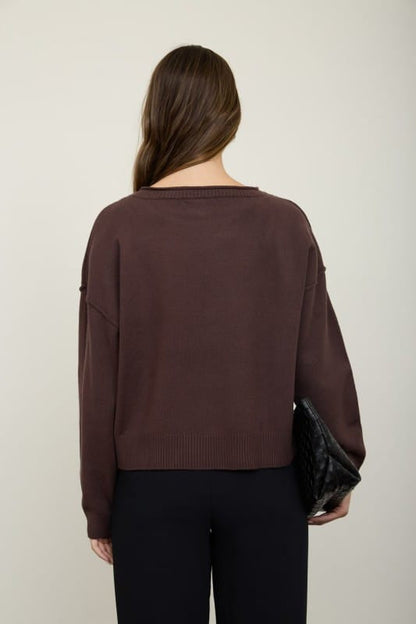Haven Boat Neck Raw Edge Knit Sweater Haven Boat Neck Raw Edge Knit Sweater | Women's Knit Pullover Tops