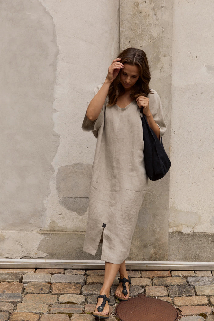 Henriette Steffensen Hemp Long Dress Nature | 83001