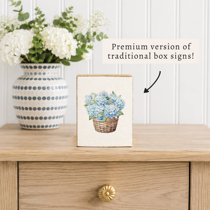 Hydrangea Basket Block Sign Hydrangea Basket Block Sign Home