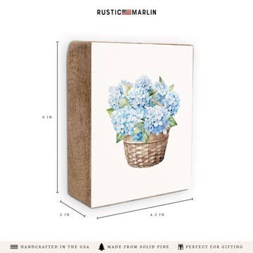 Hydrangea Basket Block Sign Hydrangea Basket Block Sign Home