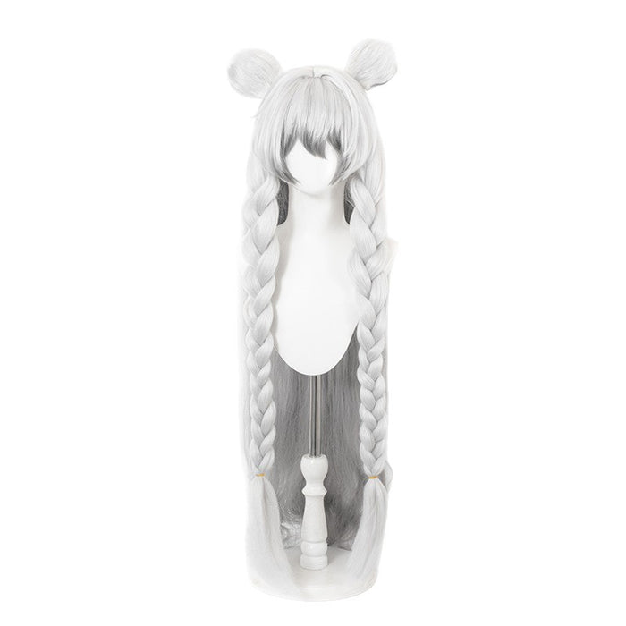 【In Stock】DokiDoki Game Arknights Cosplay Pramanix the Prerita Wig Long Curly Silver Hair Anya Silverash