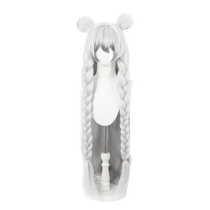 【In Stock】DokiDoki Game Arknights Cosplay Pramanix the Prerita Wig Long Curly Silver Hair Anya Silverash