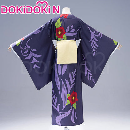 【In Stock】DokiDoki-N Anime Cosplay Costume Purple Red Kimono