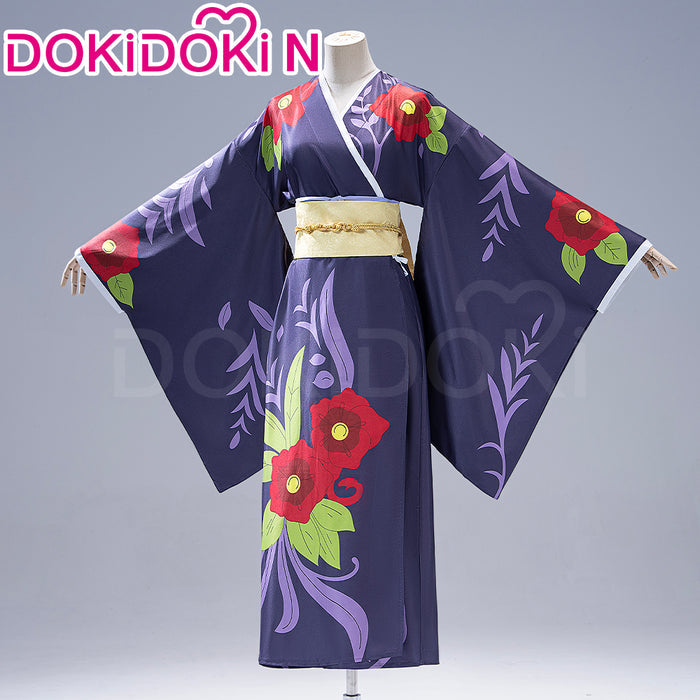 【In Stock】DokiDoki-N Anime Cosplay Costume Purple Red Kimono