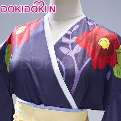 【In Stock】DokiDoki-N Anime Cosplay Costume Purple Red Kimono