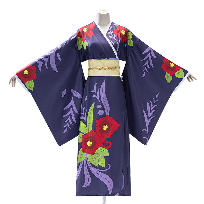 【In Stock】DokiDoki-N Anime Cosplay Costume Purple Red Kimono