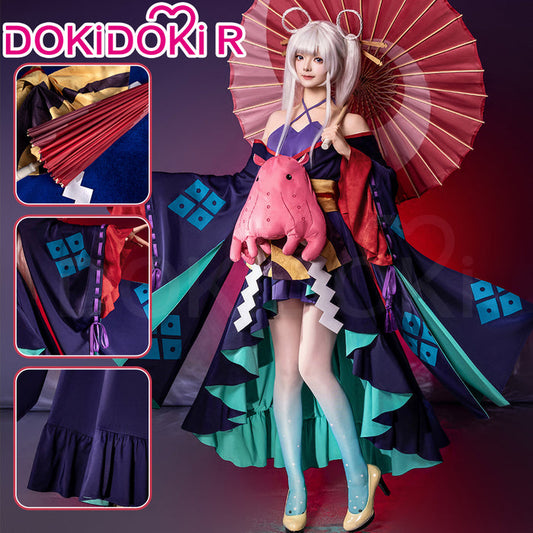 【In Stock】DokiDoki-R Anime Cosmic Princess Kaguya! Cosplay Runami Yachiyo Costume / Umbrella / Octopus Plush