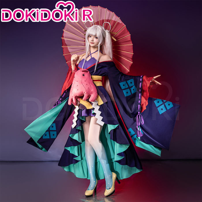 【In Stock】DokiDoki-R Anime Cosmic Princess Kaguya! Cosplay Runami Yachiyo Costume / Umbrella / Octopus Plush