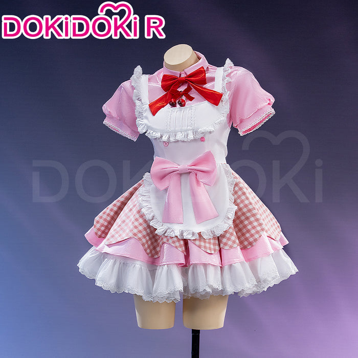 【In Stock】DokiDoki-R Game Cosplay Costume Cute Pink Maid Dress