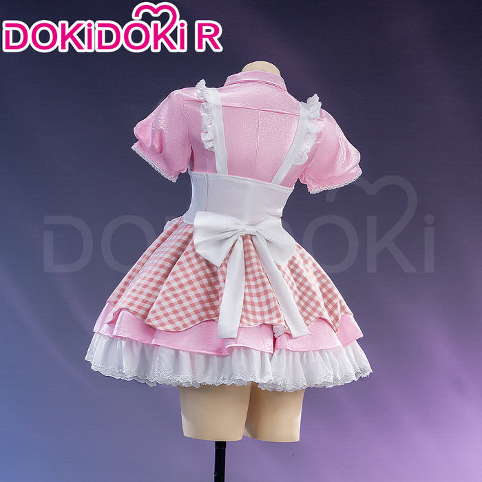 【In Stock】DokiDoki-R Game Cosplay Costume Cute Pink Maid Dress