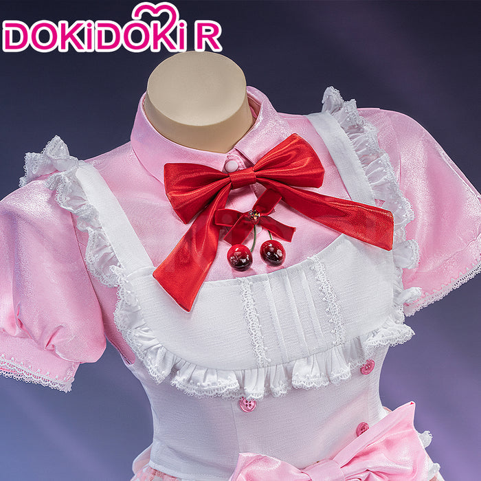 【In Stock】DokiDoki-R Game Cosplay Costume Cute Pink Maid Dress