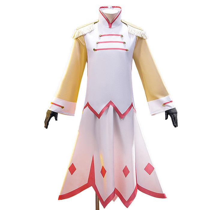 【In Stock】【Size S-2XL】DokiDoki-N Anime Cosplay White Costume Yellow Long-Sleeved Dress Red Hat