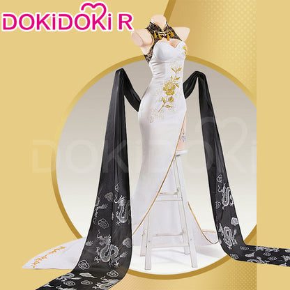 【IN STOCK】【Size S-2XL】DokiDoki-R Game Cosplay Qipao Costume Black White Glorious Flower