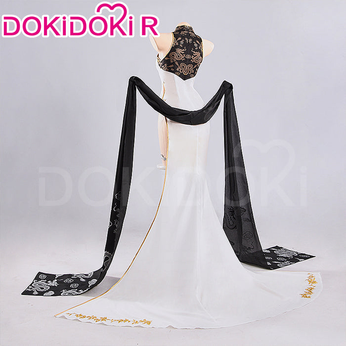 【IN STOCK】【Size S-2XL】DokiDoki-R Game Cosplay Qipao Costume Black White Glorious Flower