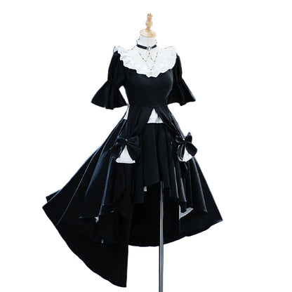【In Stock】【Size S-3XL】DokiDoki-R Anime Cosplay Costume Black Dress White Rose