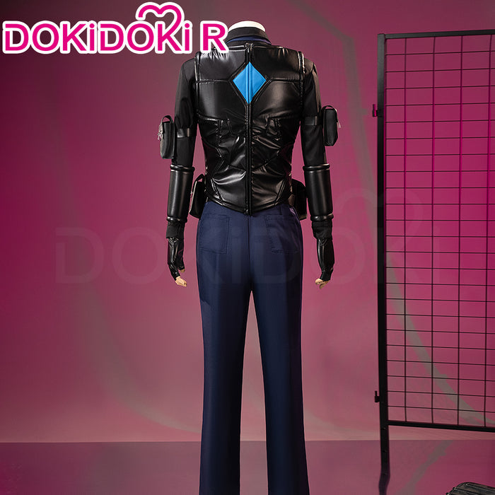 【In Stock】【Size S-3XL】DokiDoki-R Game Cosplay Black Blue Suit Costume W Corp. L2 Cleanup Agent