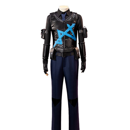 【In Stock】【Size S-3XL】DokiDoki-R Game Cosplay Black Blue Suit Costume W Corp. L2 Cleanup Agent