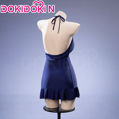 【In Stock】【Size XS-3XL】DokiDoki-N Anime Cosplay Women Costume Dark Blue Spaghetti Strap Dress
