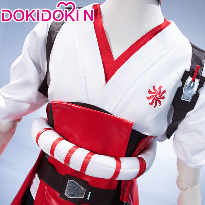 【In Stock】【Size XS-3XL】DokiDoki-N Game Cosplay Costume Red White Kimono