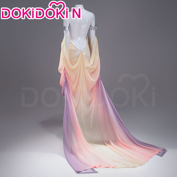 【In Stock】【Size XS-3XL】DokiDoki-N Movie Cosplay Queen Costume Purple Pink Yellow Sleeveless Long Formal Dress