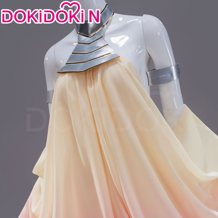 【In Stock】【Size XS-3XL】DokiDoki-N Movie Cosplay Queen Costume Purple Pink Yellow Sleeveless Long Formal Dress