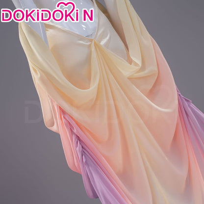 【In Stock】【Size XS-3XL】DokiDoki-N Movie Cosplay Queen Costume Purple Pink Yellow Sleeveless Long Formal Dress