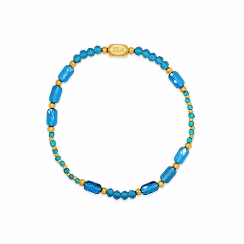 Isla Coastal Crystals Big Sur Waterproof Stretch Bracelet – Turks Caicos & Gold Isla Coastal Crystals Big Sur Waterproof Stretch Bracelet – Turks Caicos & Gold Bracelet