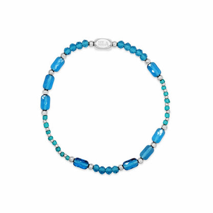 Isla Coastal Crystals Big Sur Waterproof Stretch Bracelet –Turqs Caicos & Silver Isla Coastal Crystals Big Sur Waterproof Stretch Bracelet –Turqs Caicos & Silver Bracelet