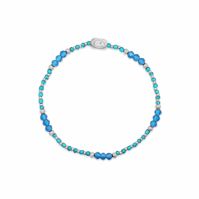 Isla Coastal Crystals Riviera Waterproof Stretch Bracelet -Turks Caicos & Silver Isla Coastal Crystals Riviera Waterproof Stretch Bracelet -Turks Caicos & Silver Bracelet
