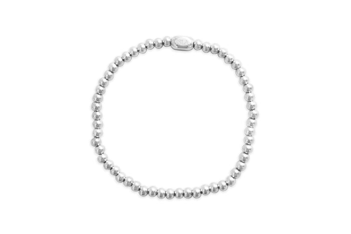 Isla Waterproof Stretch Bracelet – 4mm Silver Beaded, Tarnish-Free Isla Waterproof Stretch Bracelet – 4mm Silver Beaded, Tarnish-Free Bracelet