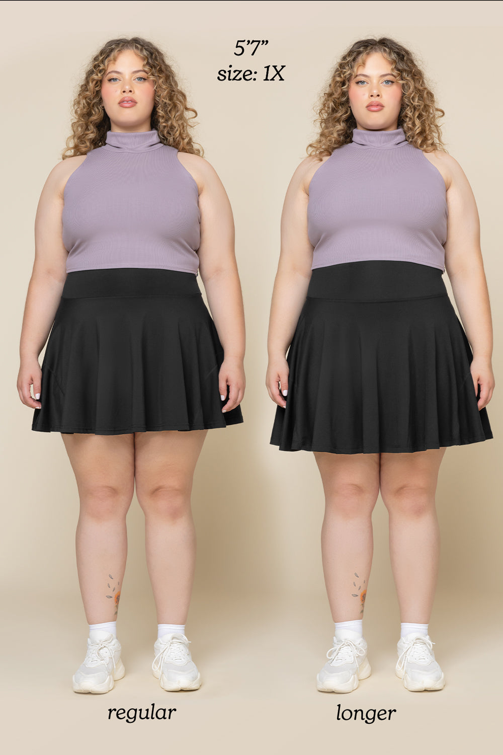 Twirl Skort (Longer) - Black