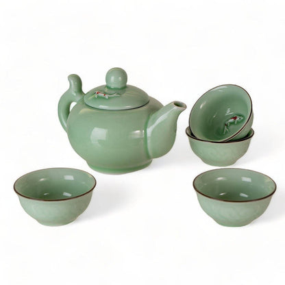 Japanese Koi Fish Tea Set 8oz Tea Pot with 4 Cups