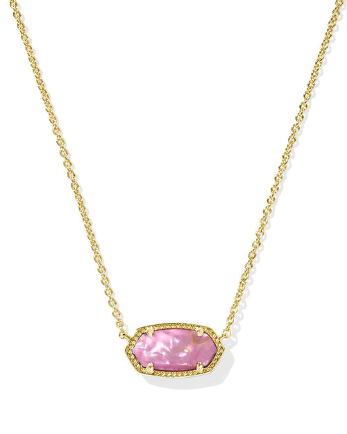 Kendra Scott Elisa Gold Pendant Necklace in Light Mauve Illusion Kendra Scott Elisa Gold Pendant Necklace in Light Mauve Illusion Necklaces
