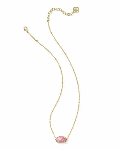 Kendra Scott Elisa Gold Pendant Necklace in Light Mauve Illusion Kendra Scott Elisa Gold Pendant Necklace in Light Mauve Illusion Necklaces