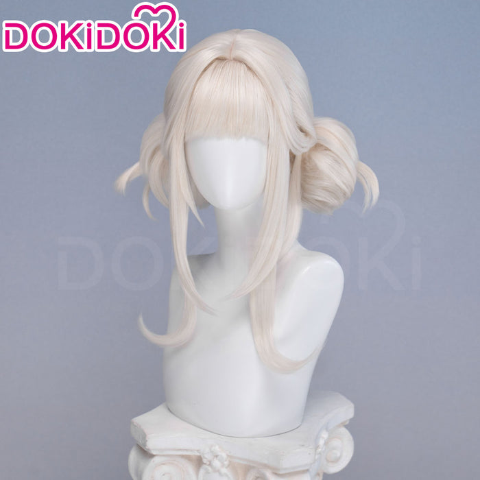 【Long Ver Ready For Ship】DokiDoki Game Cosplay Wig Short / Long White Hair Detachable Buns