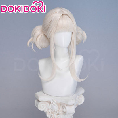 【Long Ver Ready For Ship】DokiDoki Game Cosplay Wig Short / Long White Hair Detachable Buns