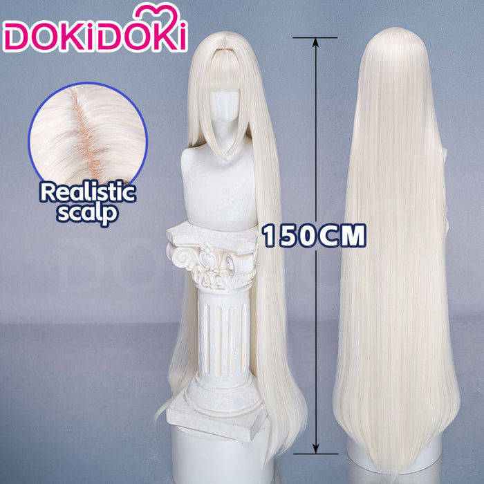 【Long Ver Ready For Ship】DokiDoki Game Cosplay Wig Short / Long White Hair Detachable Buns