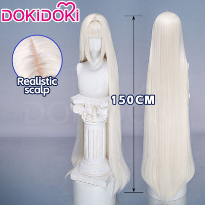 【Long Ver Ready For Ship】DokiDoki Game Cosplay Wig Short / Long White Hair Detachable Buns