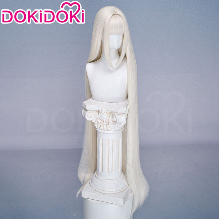 【Long Ver Ready For Ship】DokiDoki Game Cosplay Wig Short / Long White Hair Detachable Buns